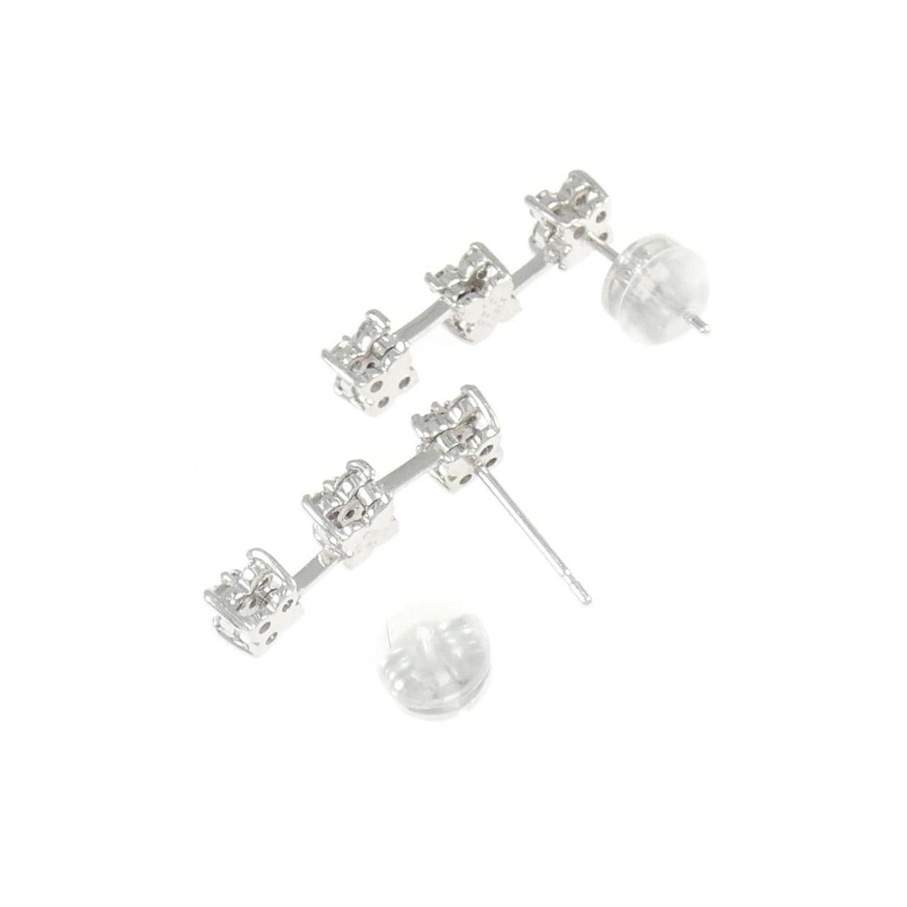 K18WG花鑽石耳環0.50CT