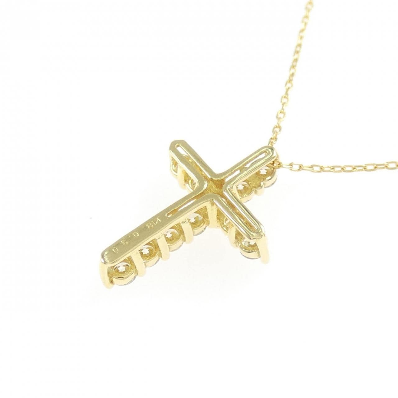 K18YG クロス ダイヤモンド ネックレス 0.30CT