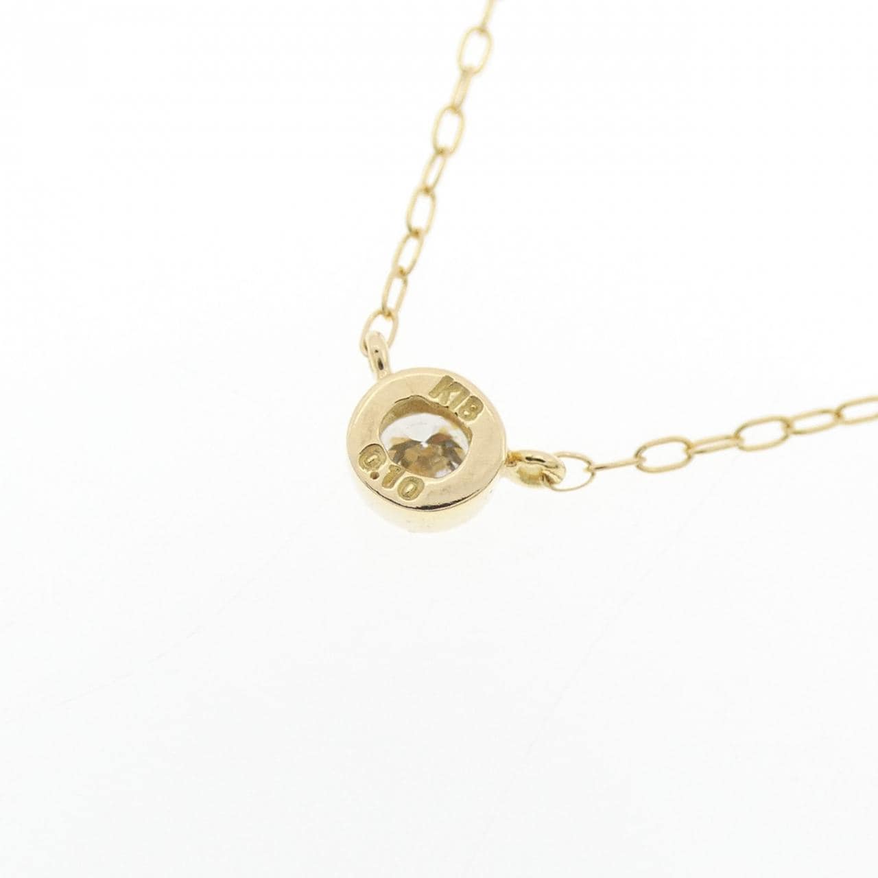 K18YG ソリティア ダイヤモンド ネックレス 0.10CT