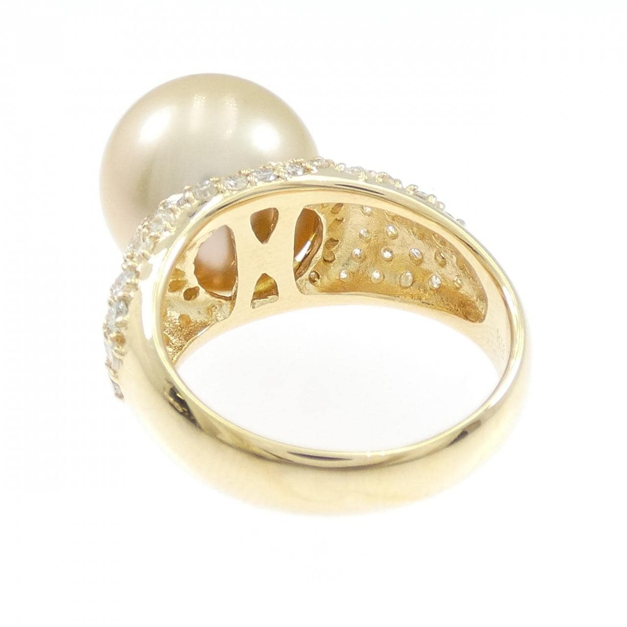 K18YG 白蝶パール リング 12.8mm