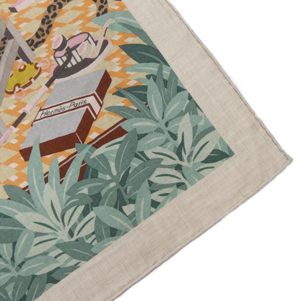HERMES HERMES LES DOUZE LEOPARDS H243762S Callegien 140 Shawl