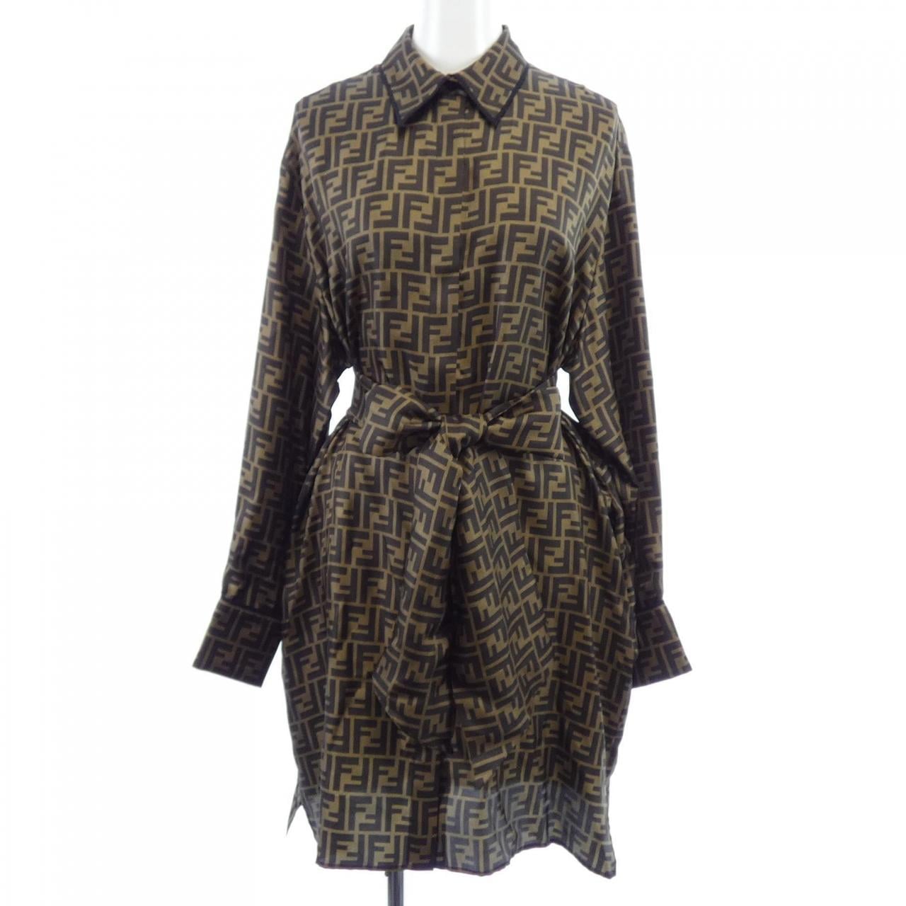 フェンディ FENDI ブラウンツイル ドレス FDB613 A8G3 ワンピース