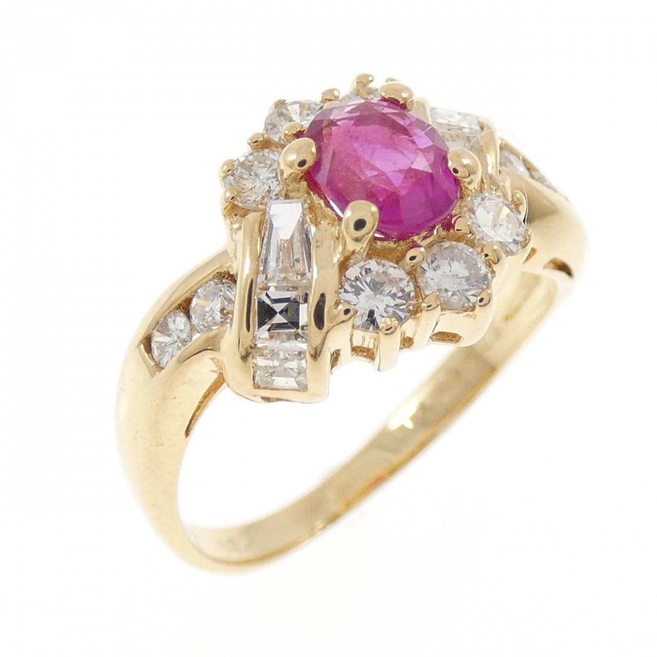 K18YG ルビー リング 0.67CT