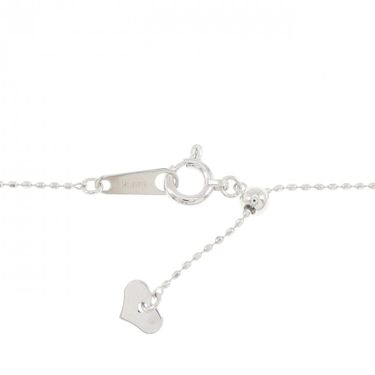 K18WG イニシャルM ダイヤモンド ネックレス 0.30CT