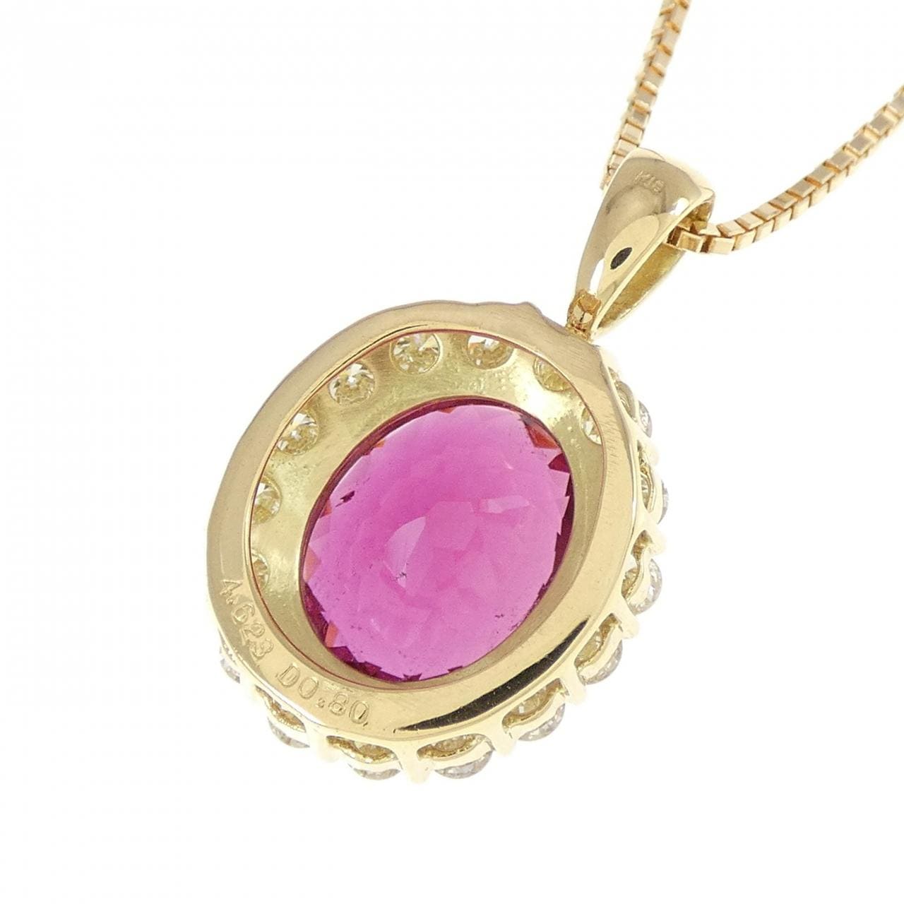 [Remake] K18YG Rubellite Tourmaline Necklace 4.623CT