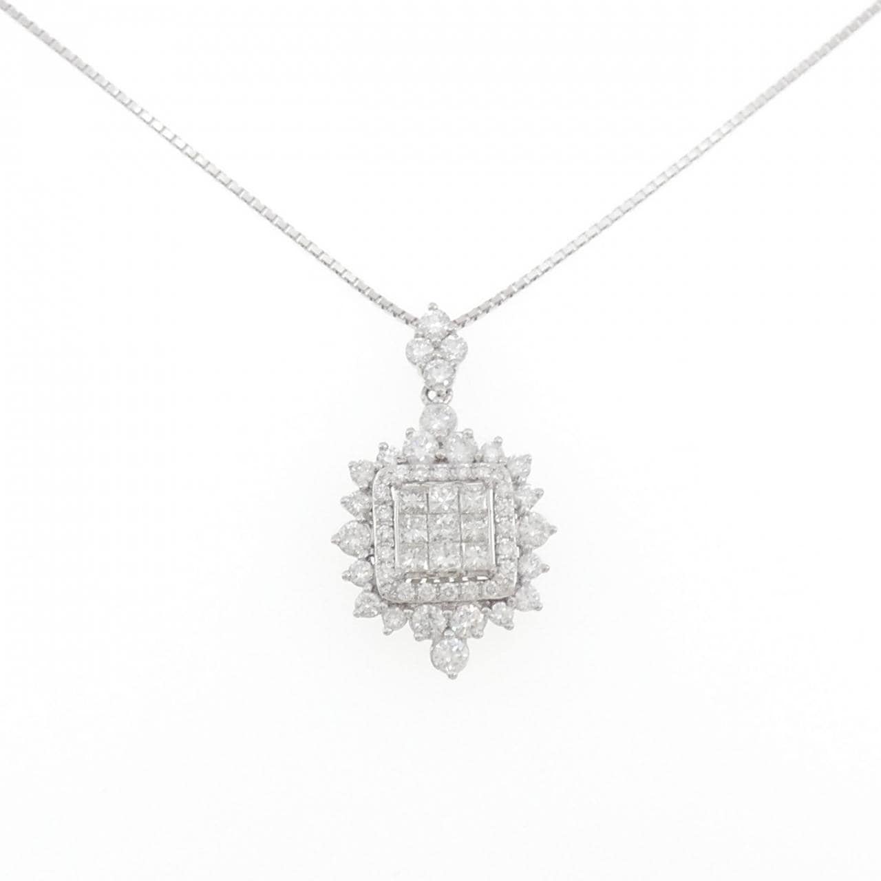 K18WG ダイヤモンド ネックレス 2.00CT
