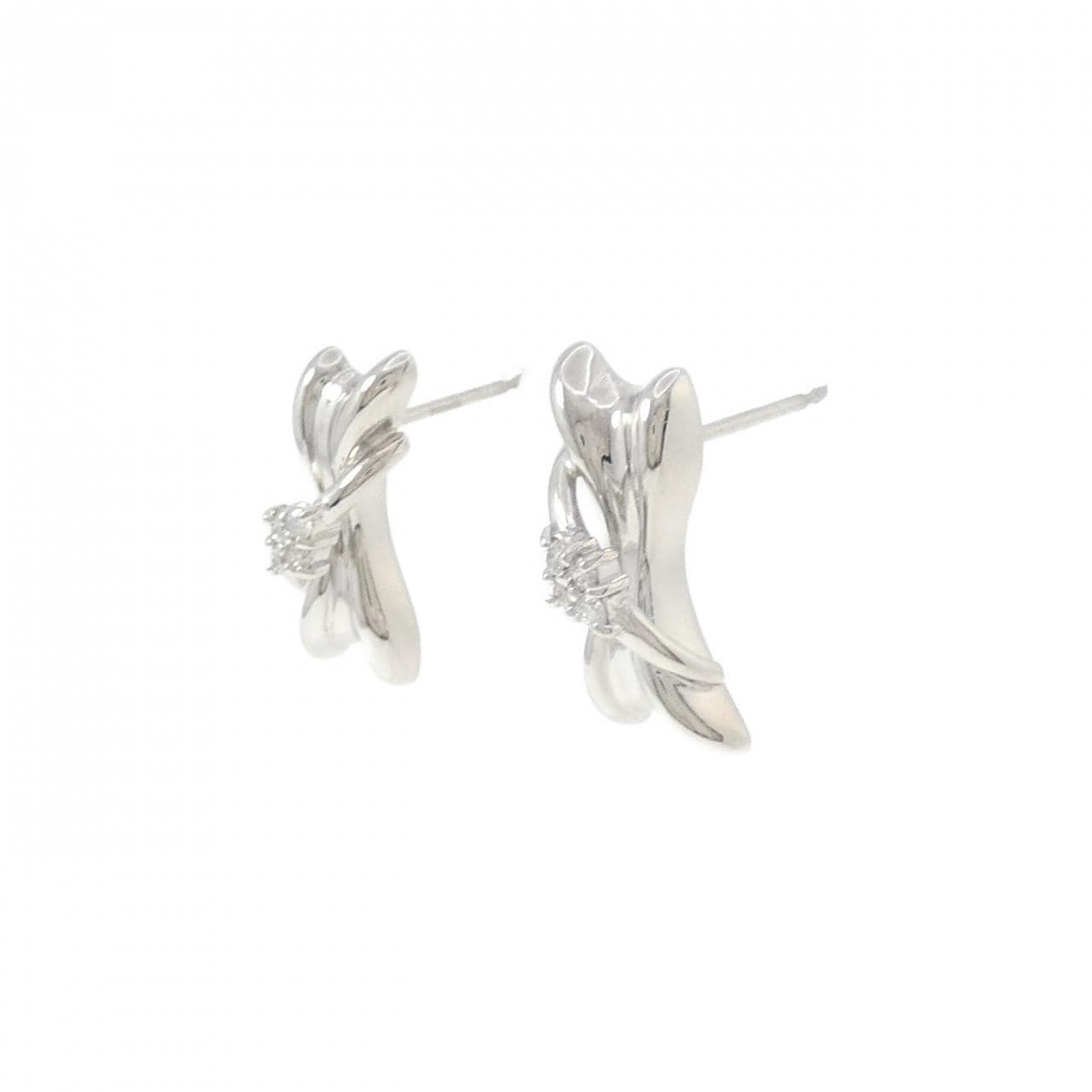 PT900 ダイヤモンド ピアス 0.10CT