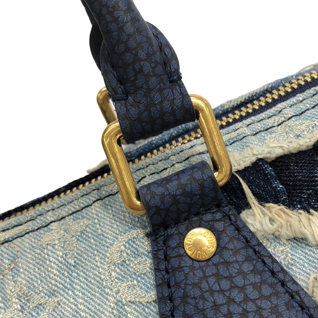 ルイヴィトン デニム ボロ ランドスケープ スピーディ バンドリエール 25cm M15276 ボストンバッグ