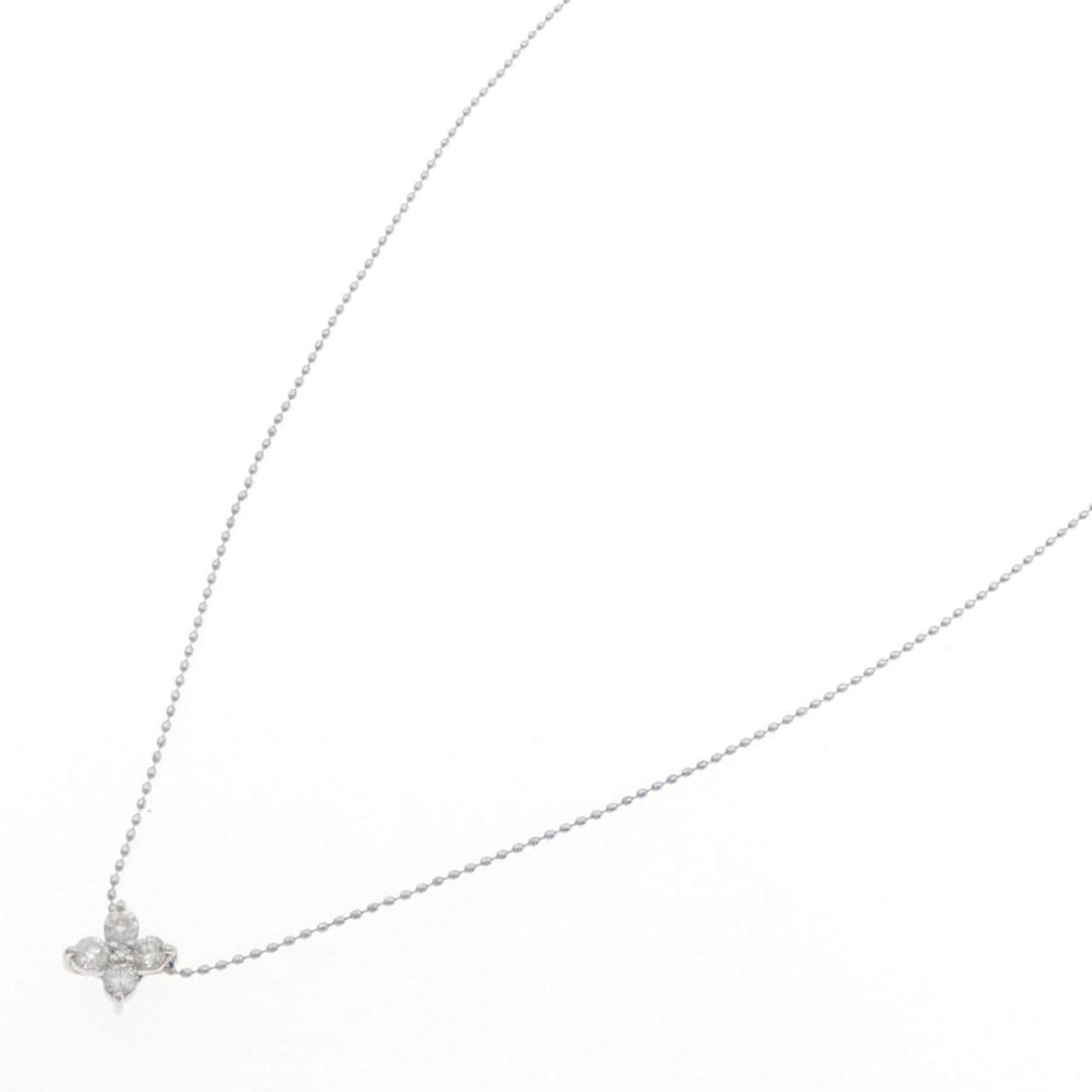 PT900/PT850 フラワー ダイヤモンド ネックレス 0.31CT
