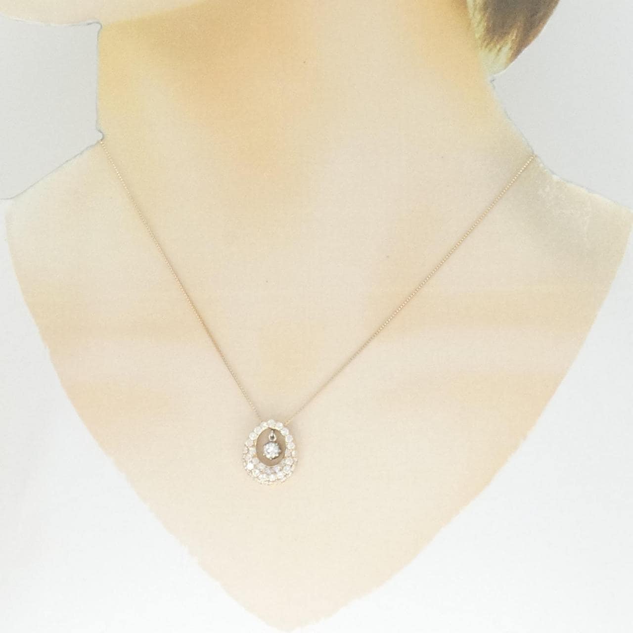 K18PG/PT900 Diamond Necklace 0.22CT