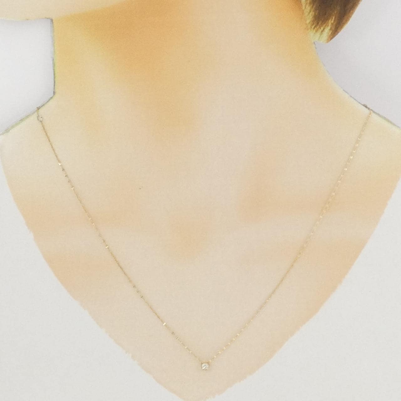 K10YG ソリティア ダイヤモンド ネックレス 0.05CT