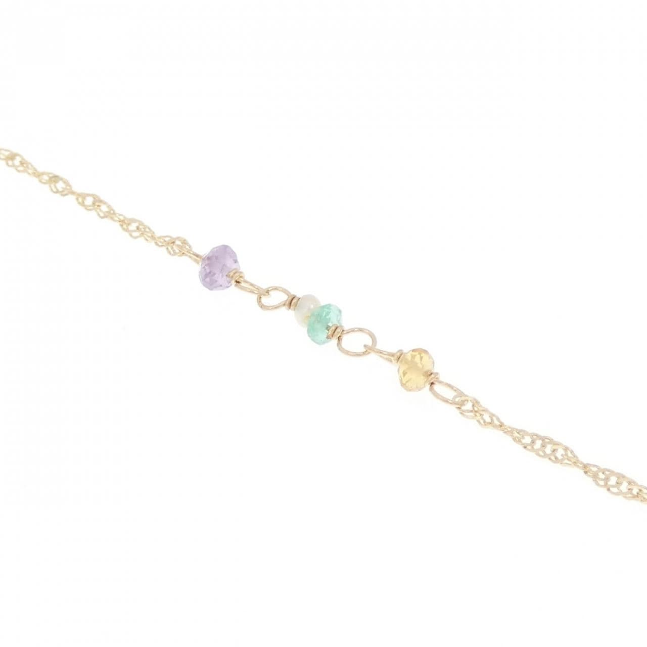 K10YG カラーストーン ネックレス