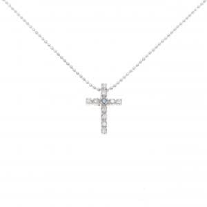 K18WG クロス ダイヤモンド ネックレス 0.10CT