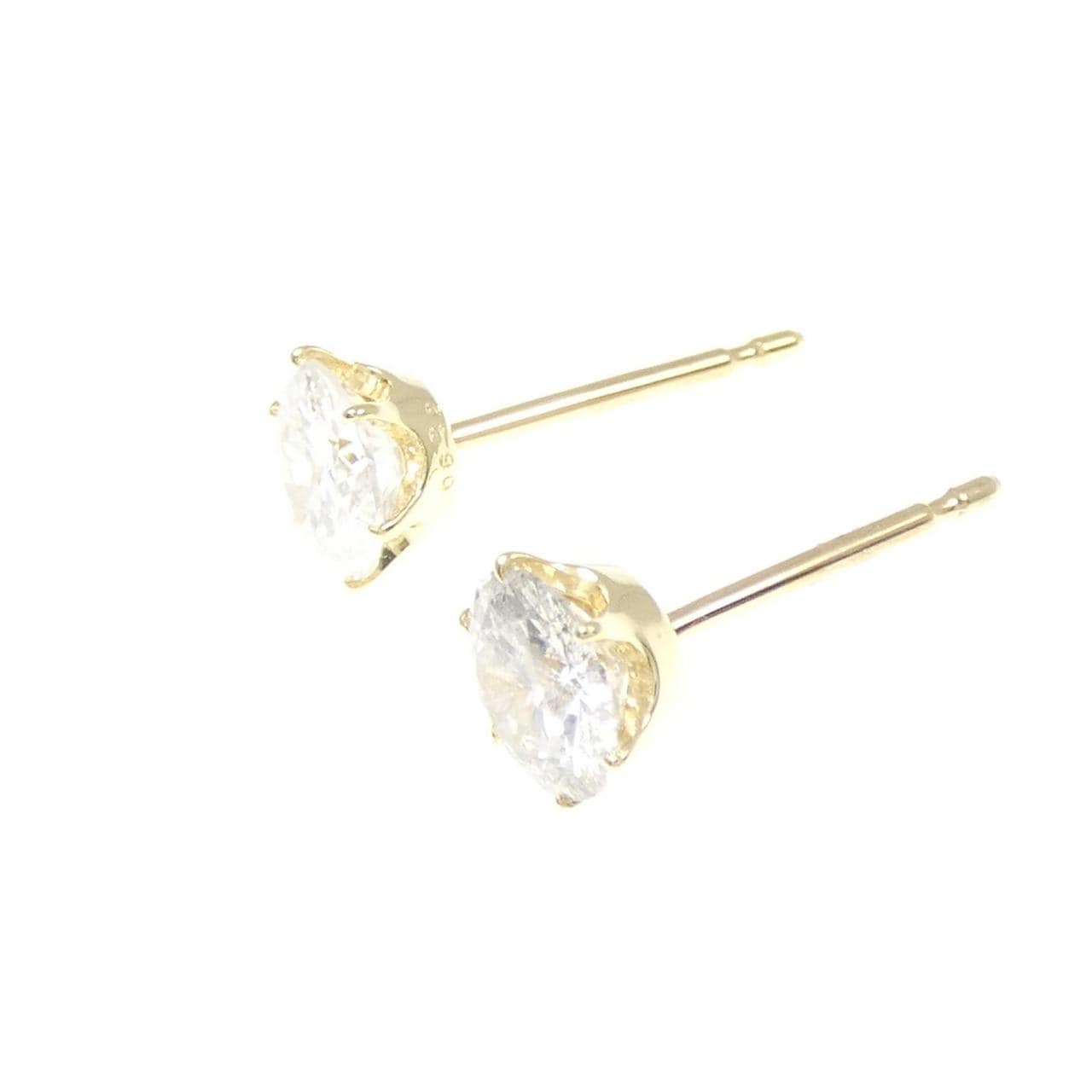 K18YG ソリティア ダイヤモンド ピアス 1.238CT