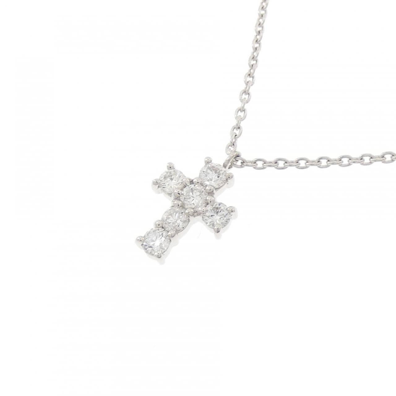 ヴァンドーム クロス ダイヤモンド ネックレス 0.18CT
