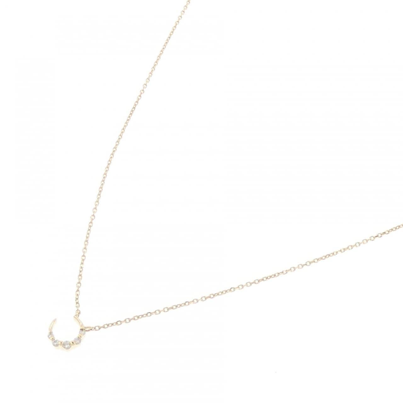 アガット ムーン ダイヤモンド ネックレス 0.049CT
