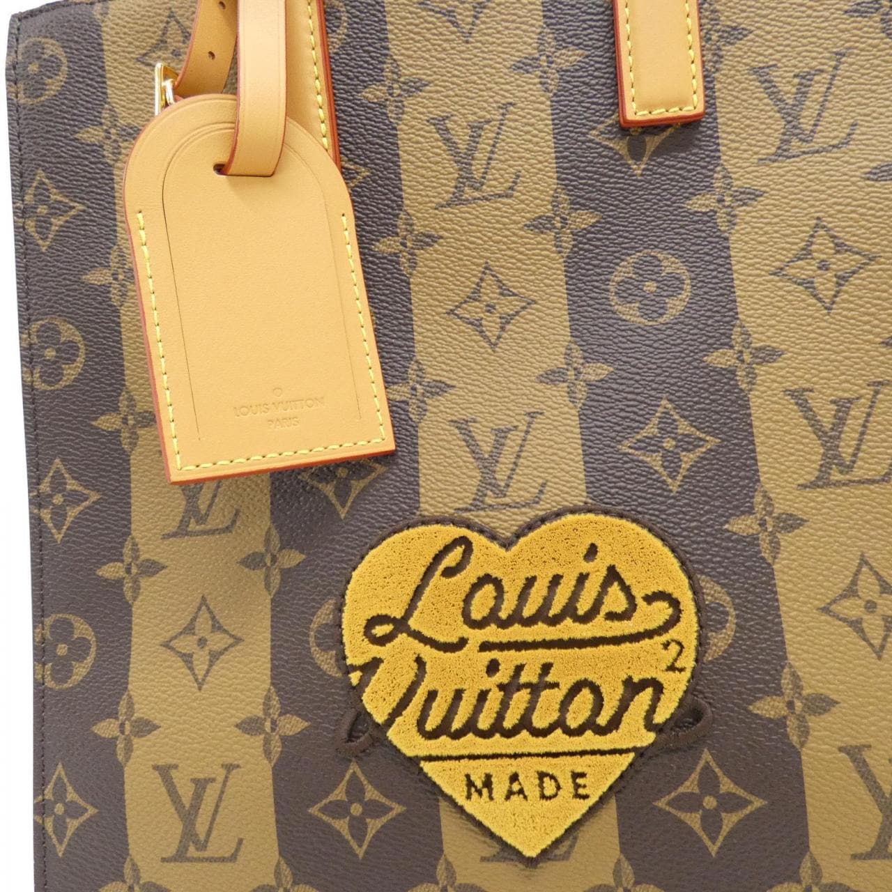 LOUIS VUITTON Monogram條紋（LV Squared）麻袋塑膠郵差包 M45969
