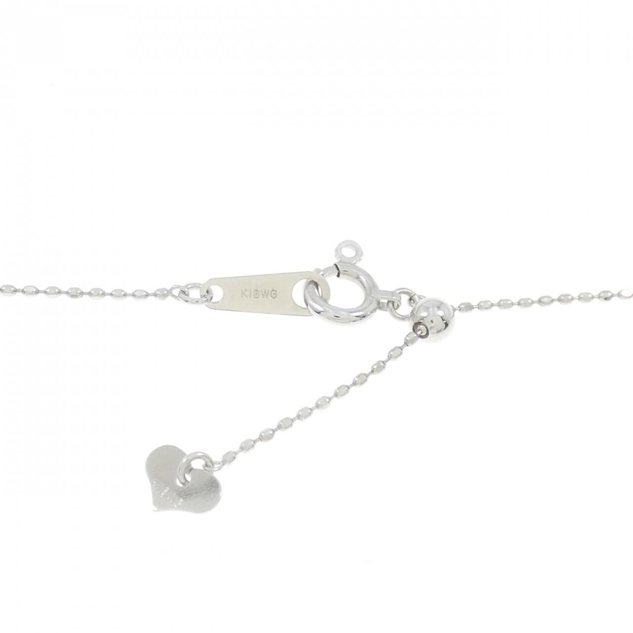 K18WG Horseshoe Diamond Necklace 0.30CT