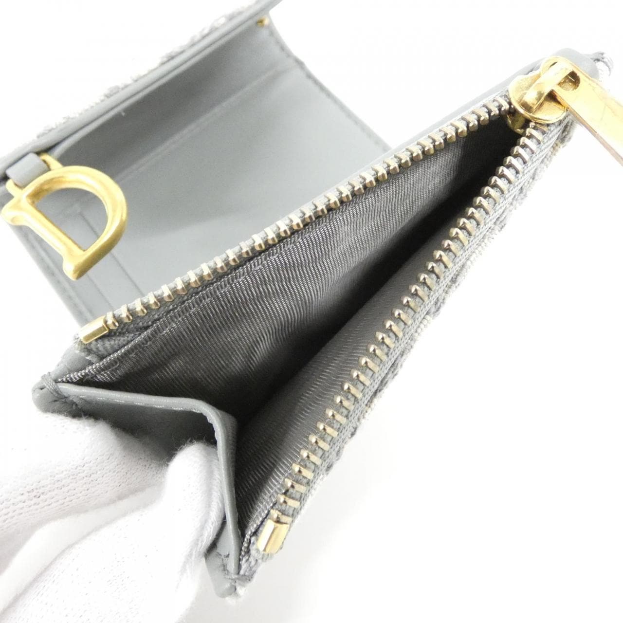 Christian DIOR DIOR OBLIQUE SADDLE LOTUS WALLET S5652CTZQ WALLET