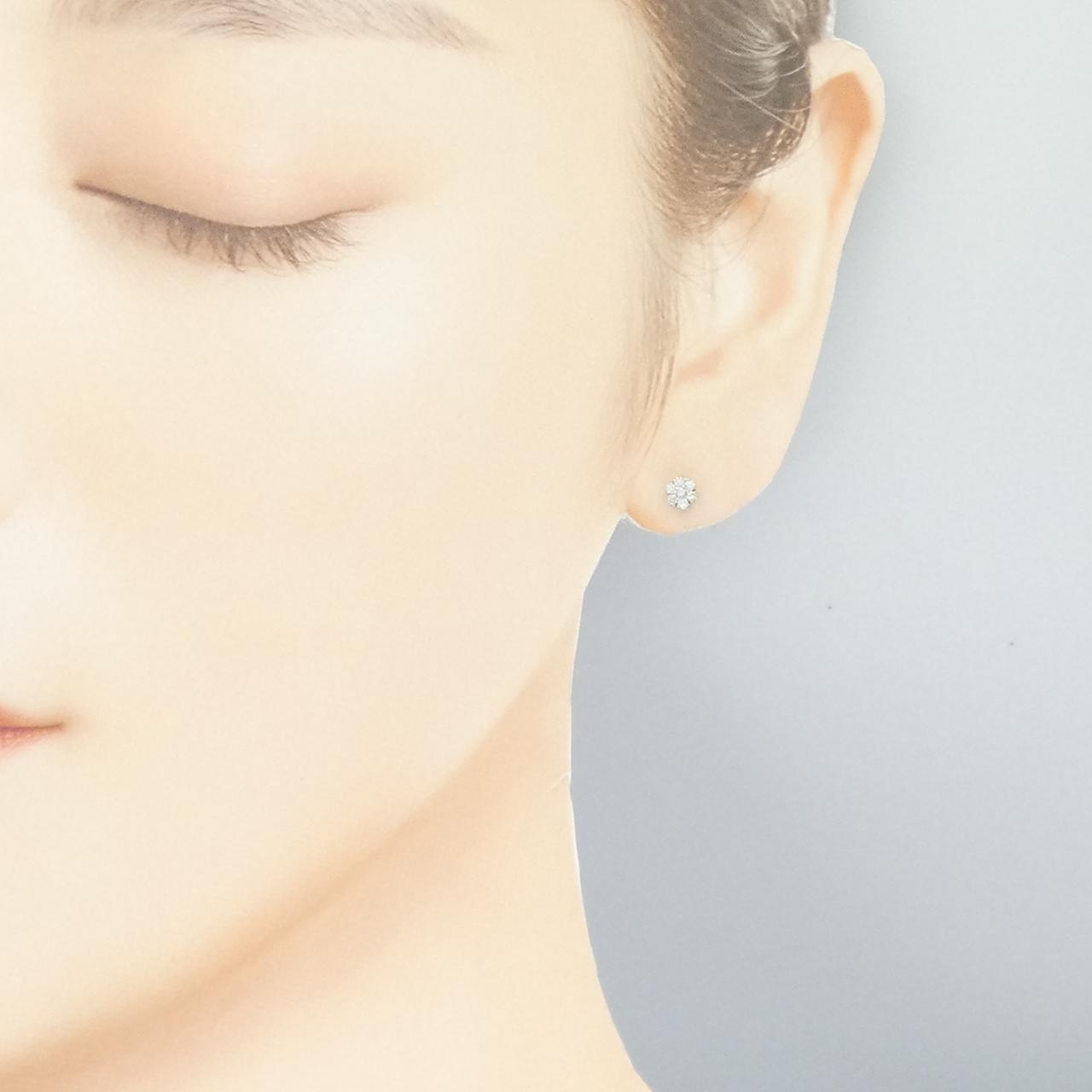 K18WG ダイヤモンド ピアス 0.12CT