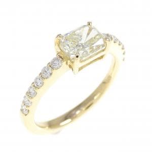 【リメイク】K18YG ダイヤモンド リング 1.054CT LY SI1 ファンシーカット