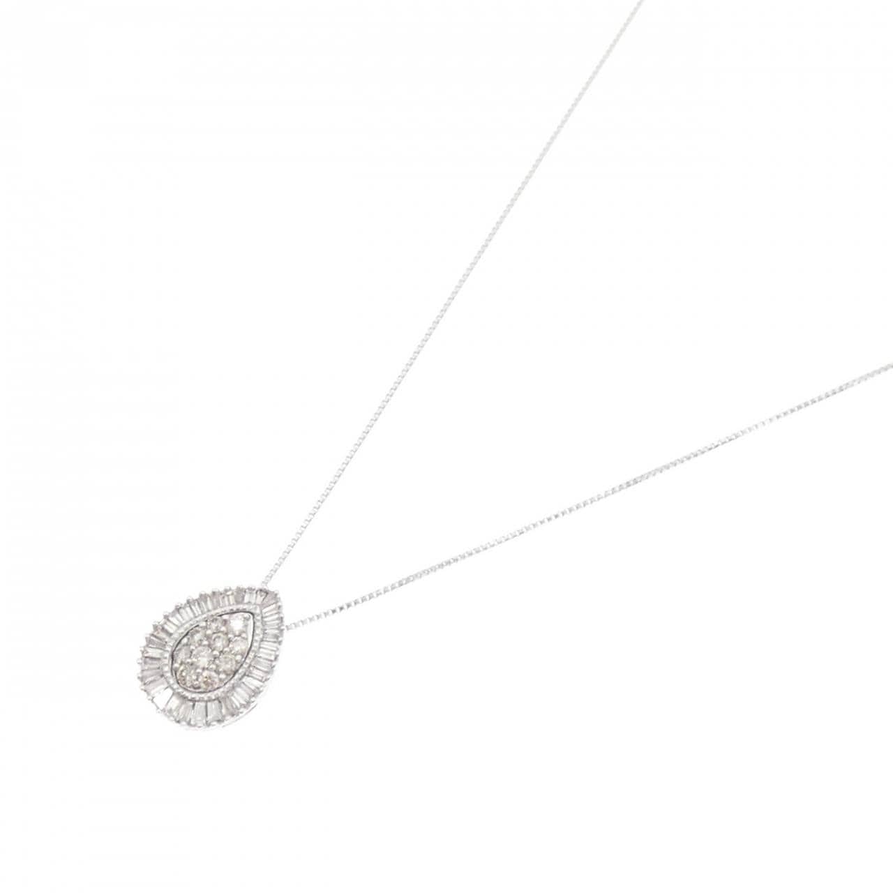 K18WG 2WAY ダイヤモンド ネックレス 0.18CT