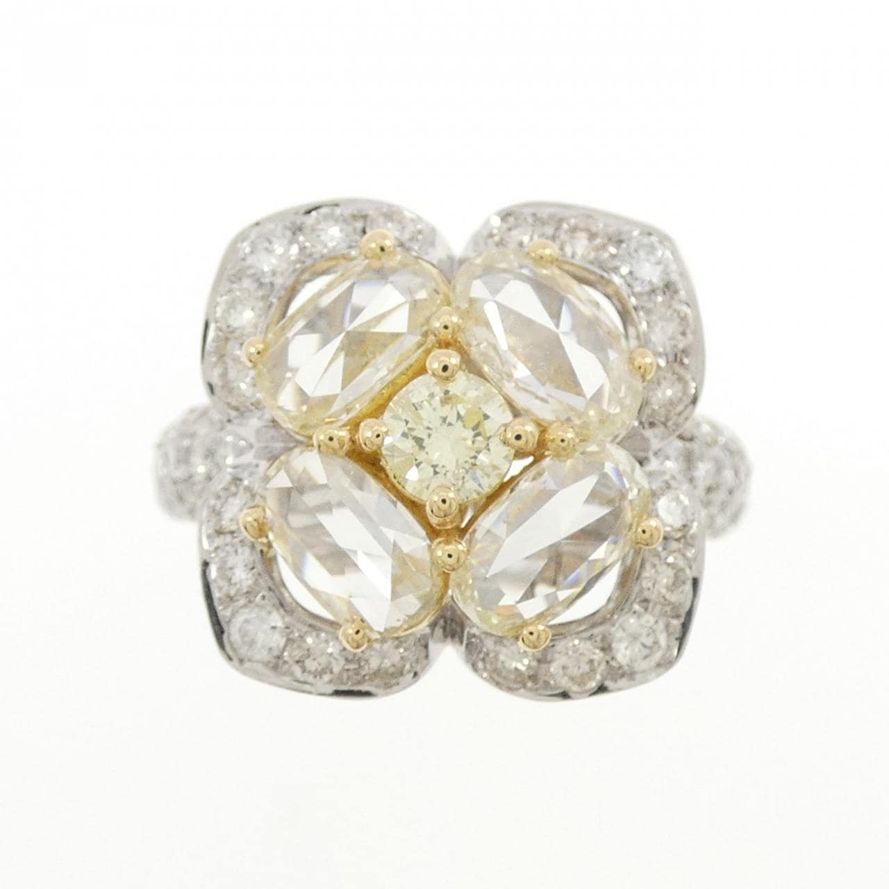 750WG/750YG フラワー ダイヤモンド リング 1.41CT
