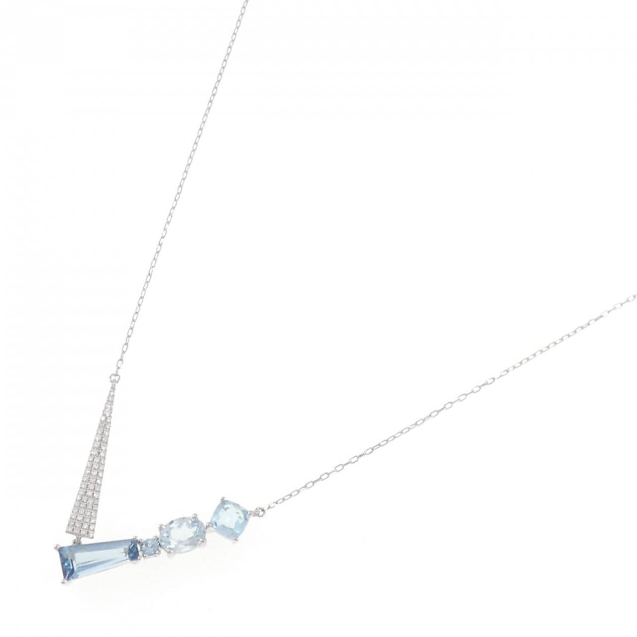 K18WG ブルートパーズ ネックレス 3.23CT