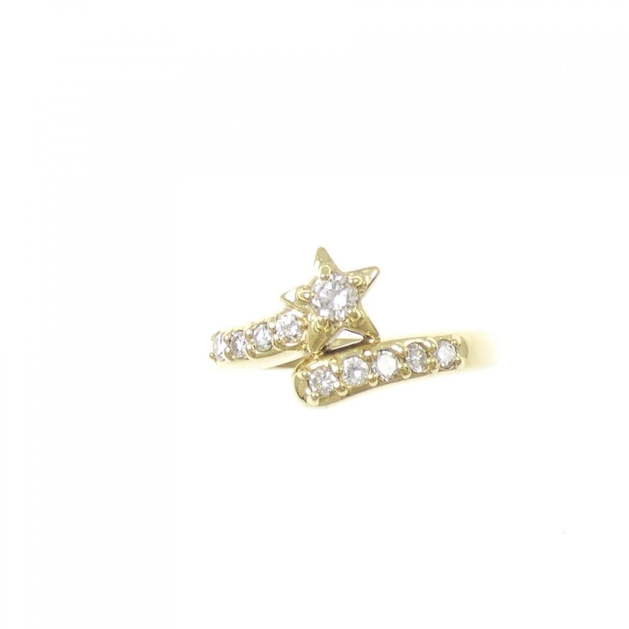 K18YG スター ダイヤモンド リング 0.30CT