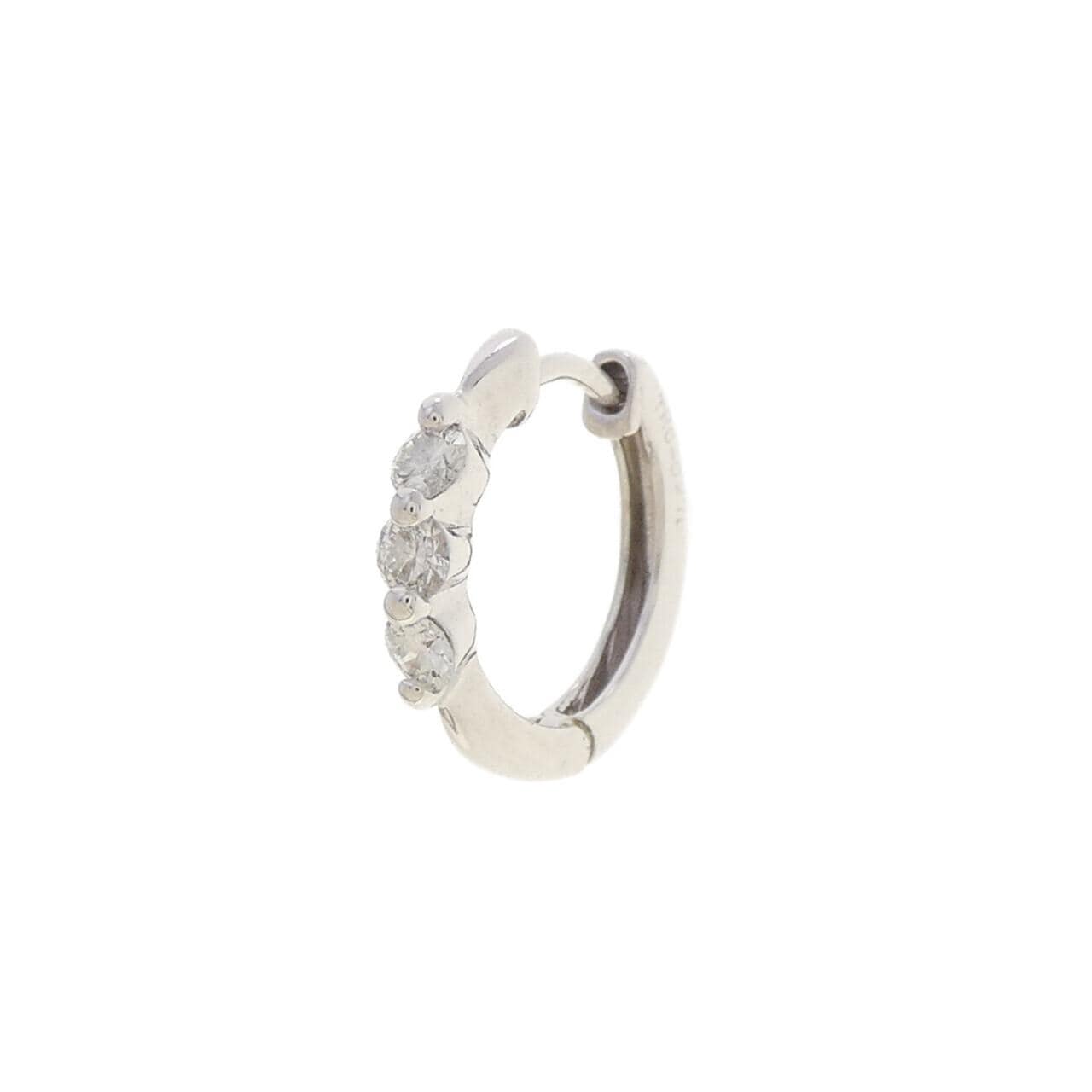 K18WG ダイヤモンド ピアス 0.13CT 片耳