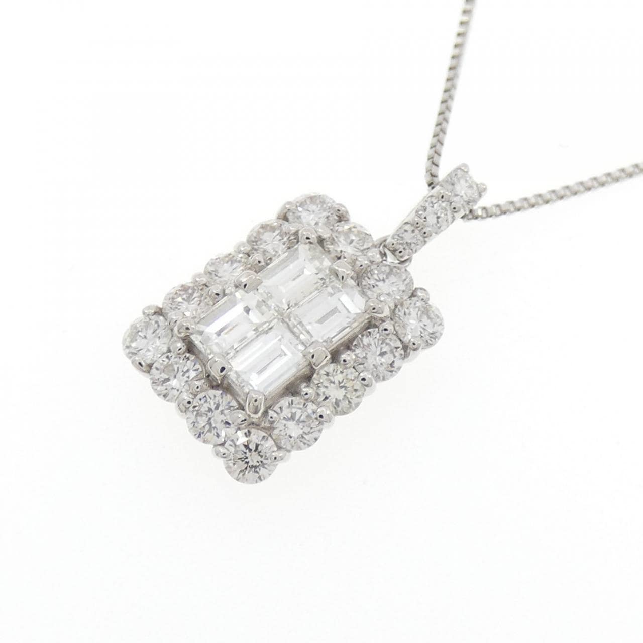【新品】PT900/PT850 ダイヤモンド ネックレス 1.00CT