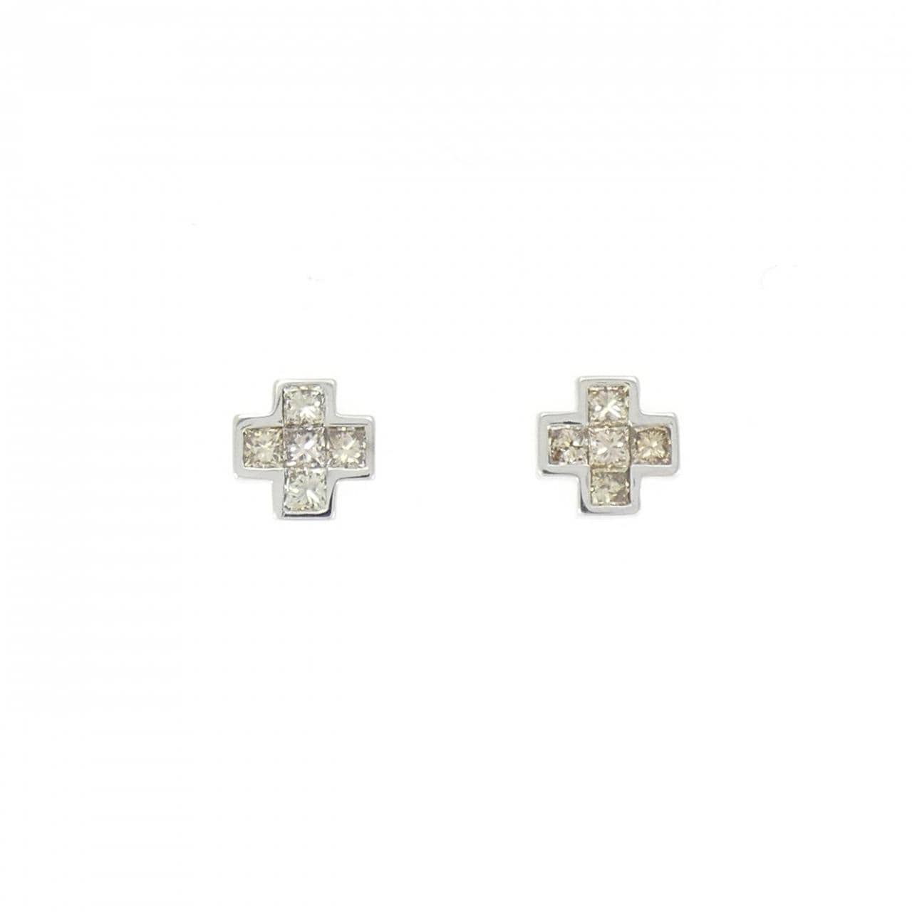 K18WG ダイヤモンド ピアス