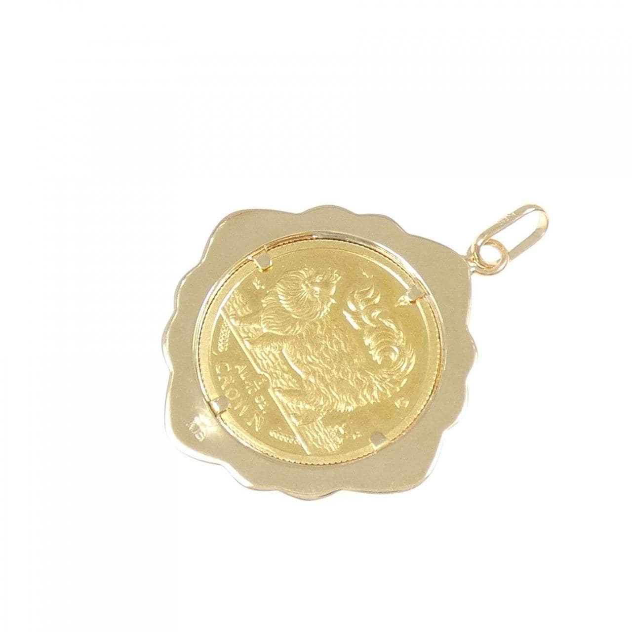 K18YG (框) 硬币吊坠