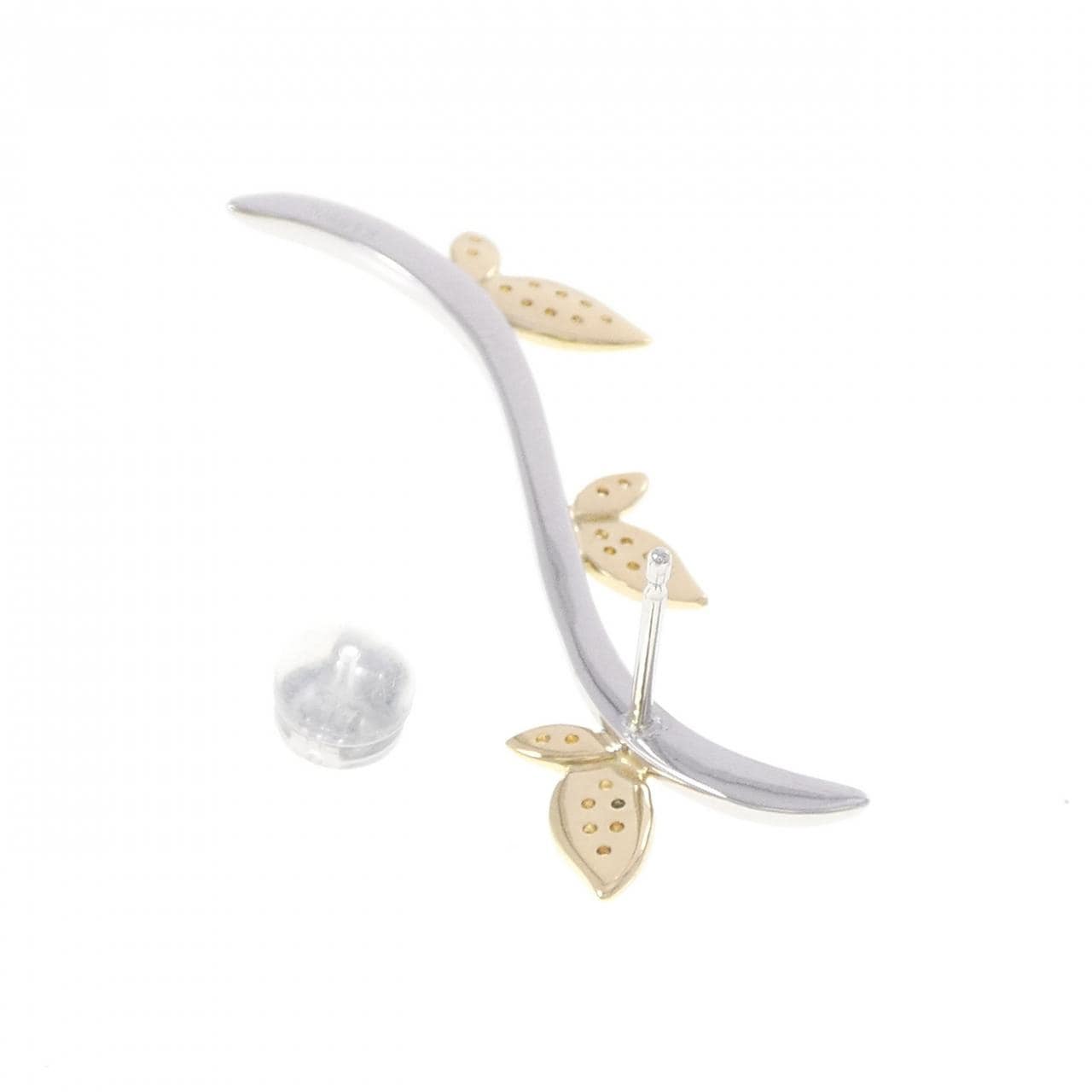 K18WG/K18YG ダイヤモンド ピアス 0.13CT 片耳