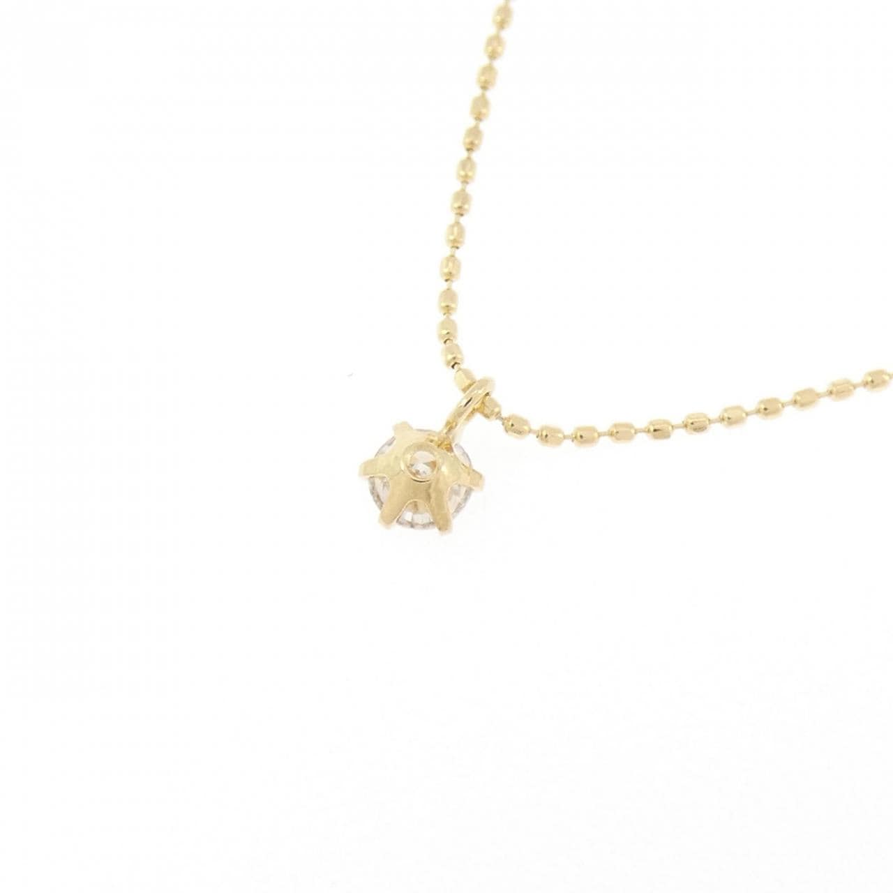 K18YG ソリティア ダイヤモンド ネックレス 0.08CT