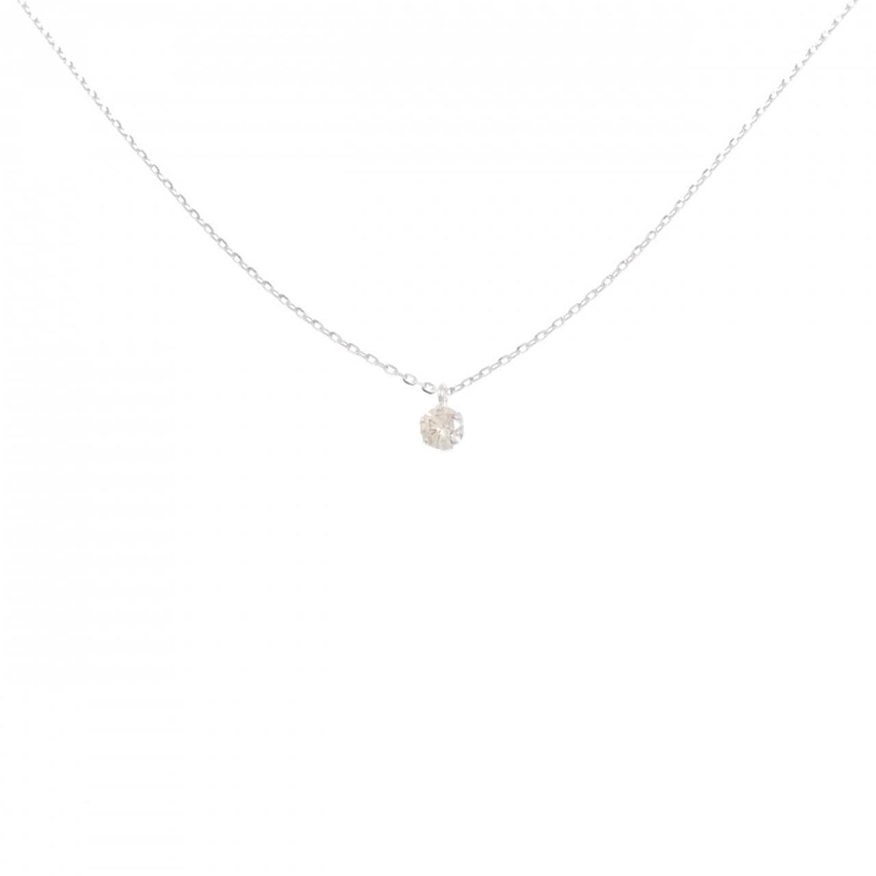 K18WG ソリティア ダイヤモンド ネックレス 0.08CT
