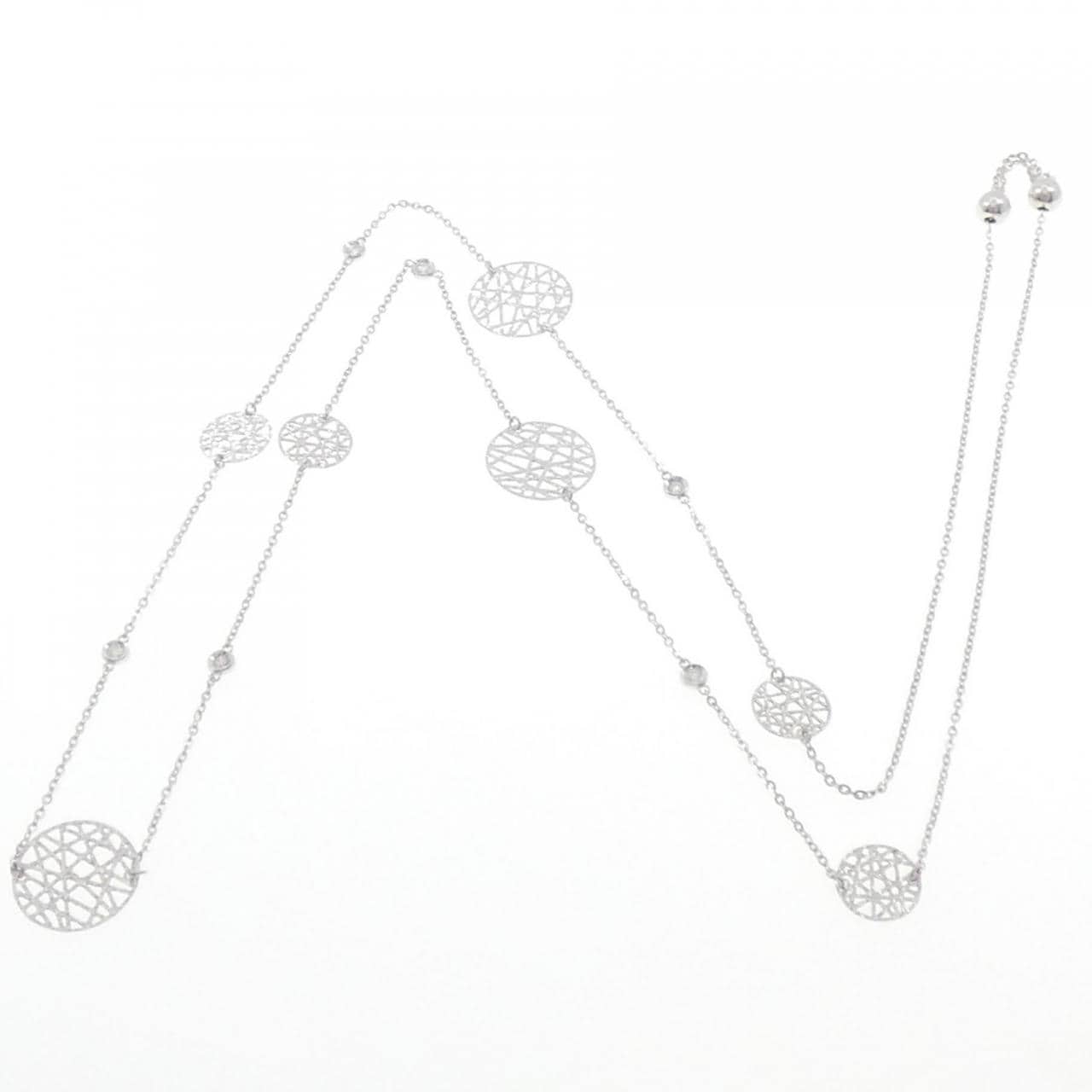 K18WG ダイヤモンド ネックレス 0.178CT