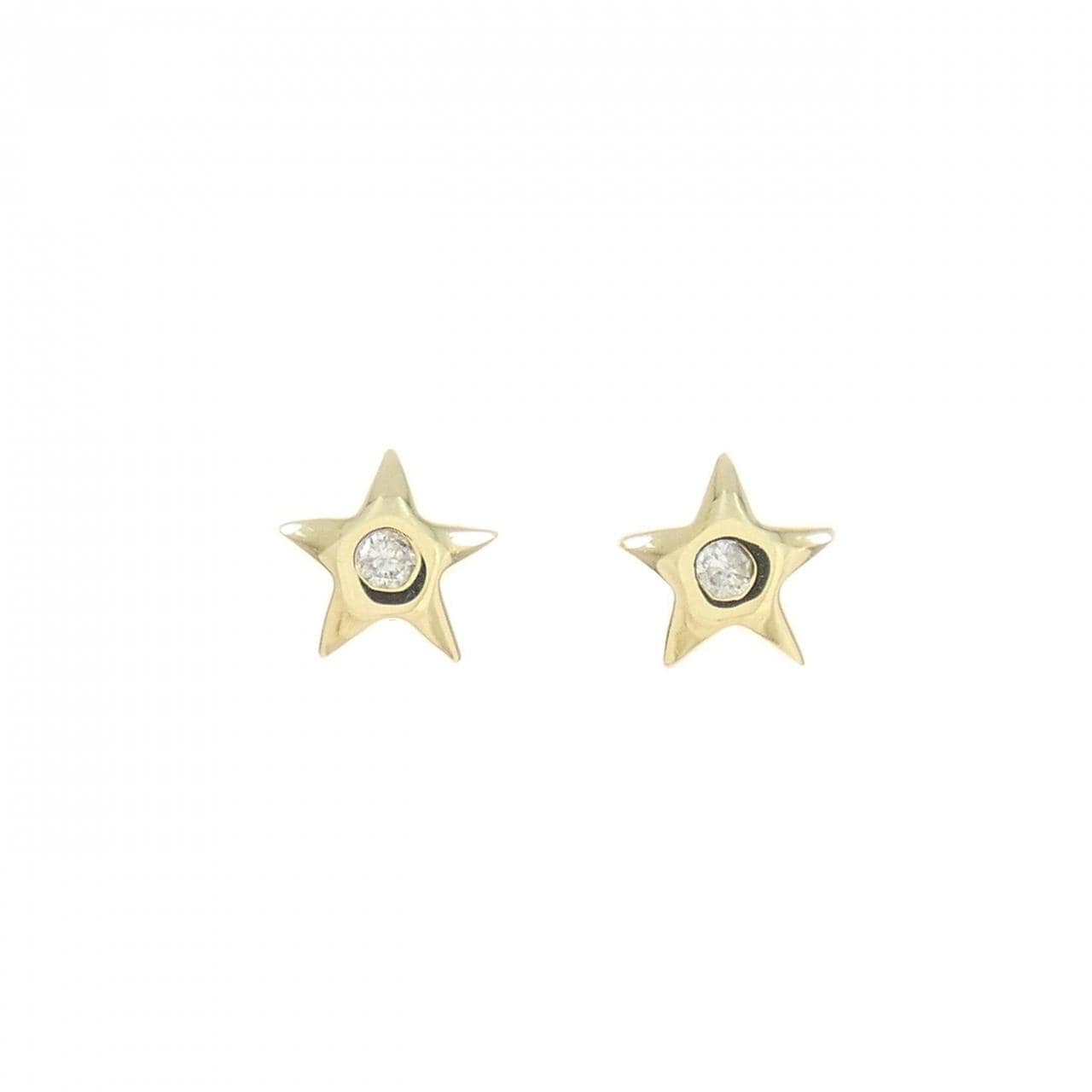 K18YG スター ダイヤモンド ピアス 0.04CT
