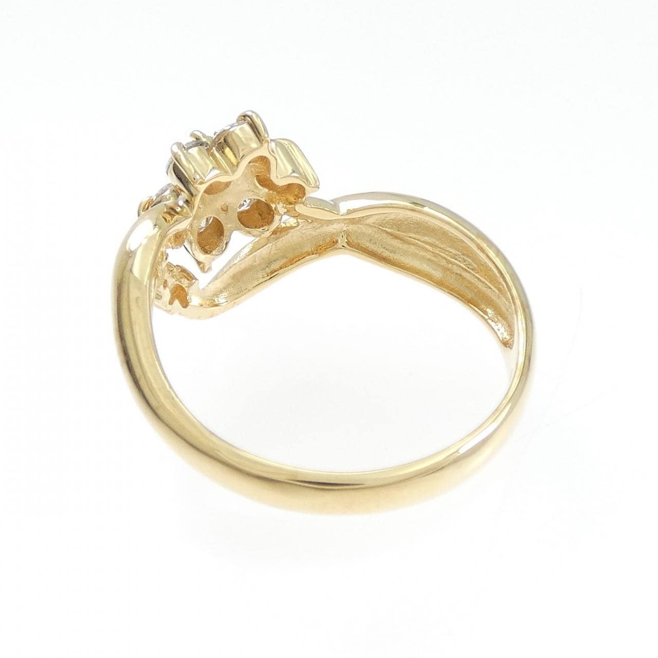 K18YG フラワー ダイヤモンド リング 0.50CT