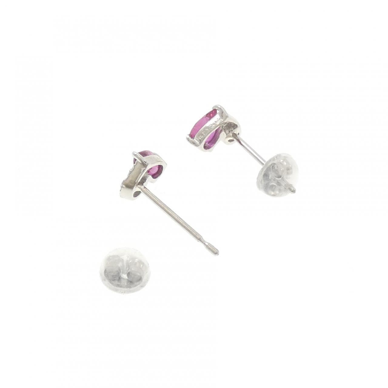 【新品】PT900 ハート ルビー ピアス 0.48CT