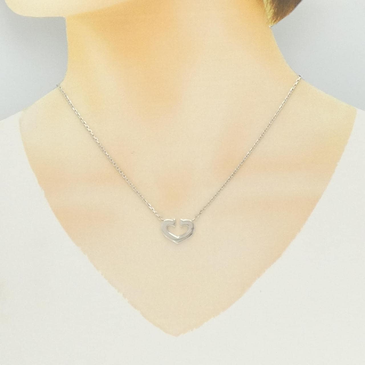 カルティエ Cハート ネックレス