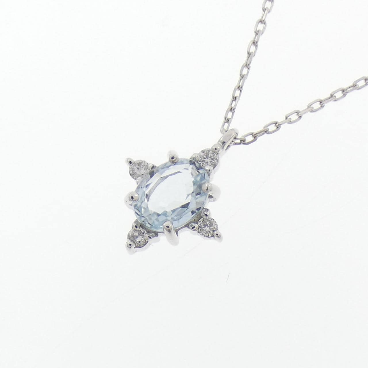 K10WG アクアマリン ネックレス