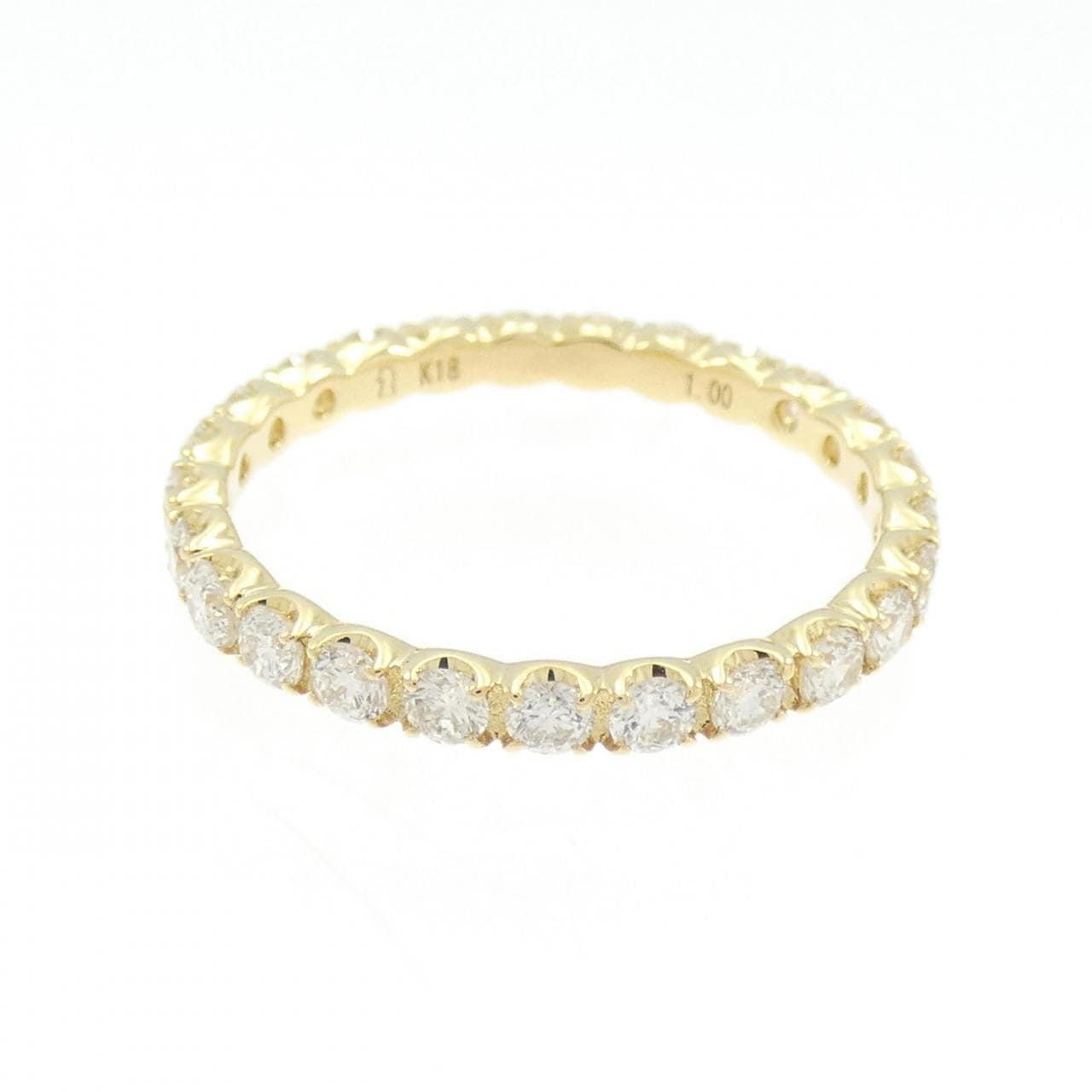 K18YG フルエタニティ ダイヤモンド リング 1.00CT