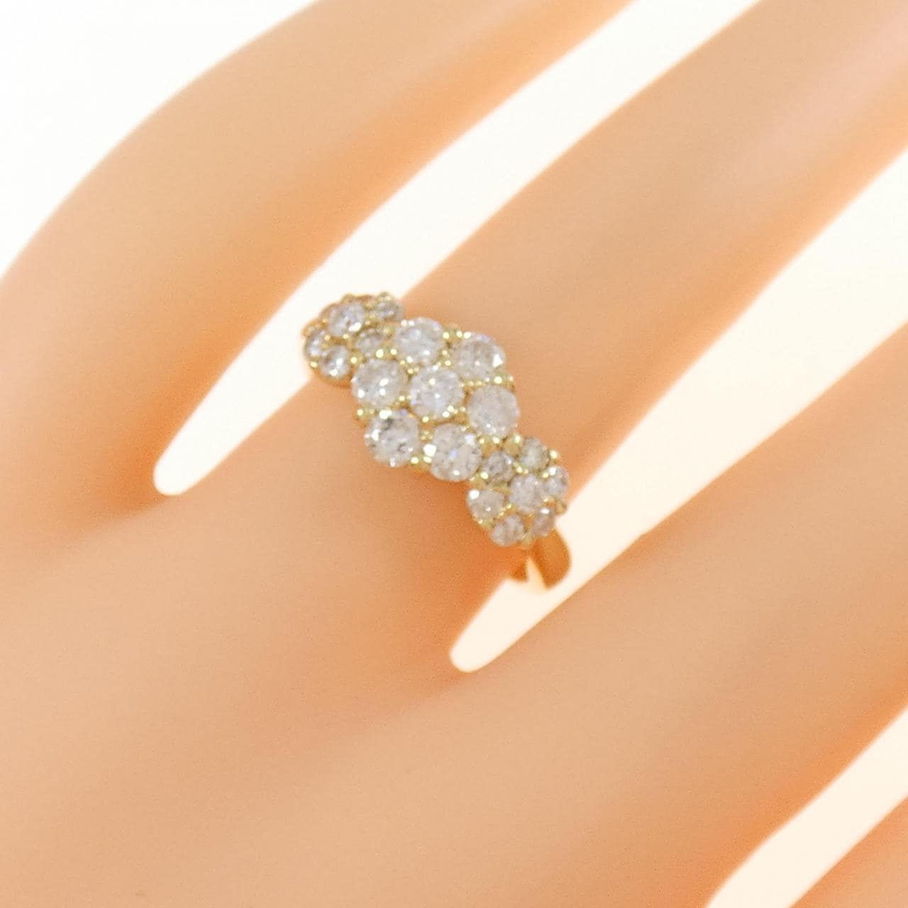 K18YG flower Diamond ring 1.02CT