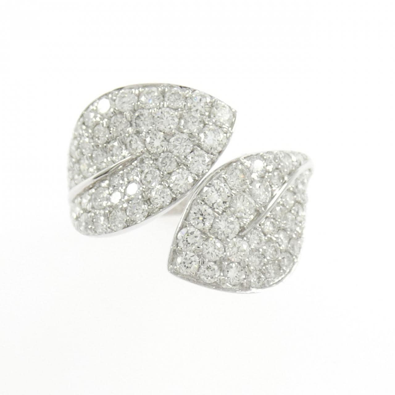 750WG リーフ ダイヤモンド リング 1.00CT