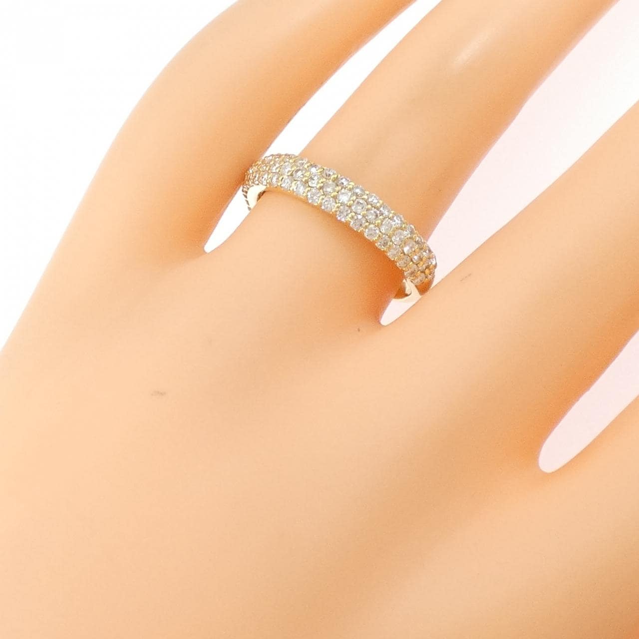K18YG パヴェ ダイヤモンド リング 0.75CT