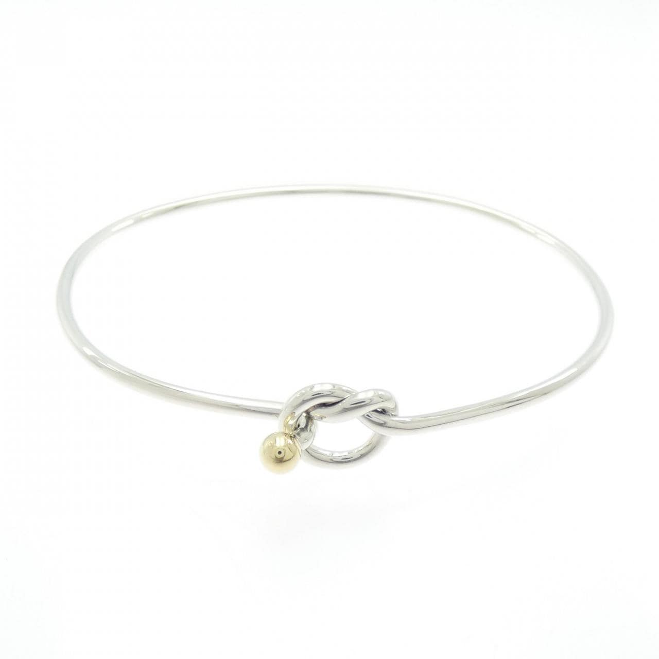 【ヴィンテージ】ティファニー フラットワイヤー フック&アイ ハート バングル