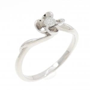 K10WG フラワー ダイヤモンド リング 0.08CT