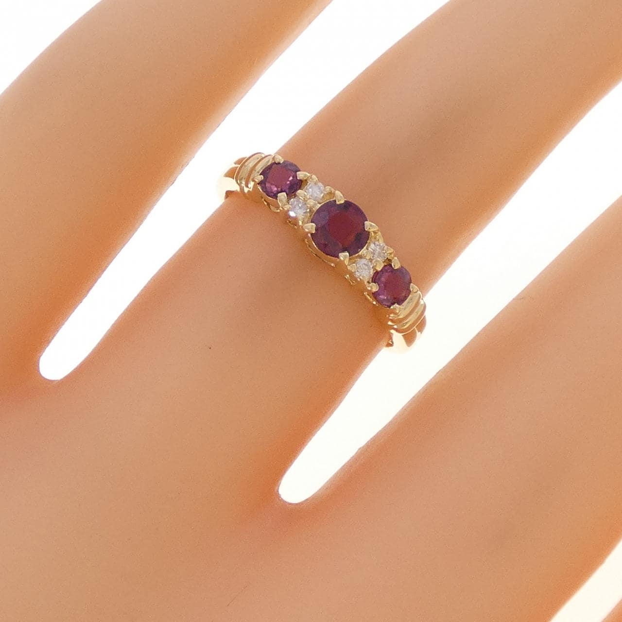 K18YG ルビー リング 0.44CT