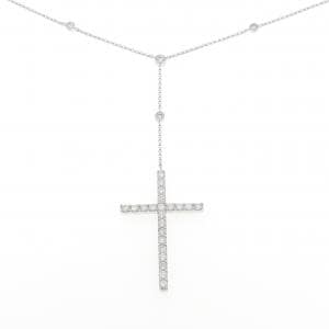 K18WG クロス ダイヤモンド ネックレス 2.00CT